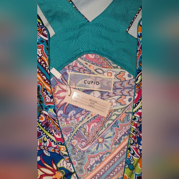 Festive Maxi Dress New Halter V-Neck Stretch 🌞 M Vacay Beach Party Colorful - Picture 11 of 17